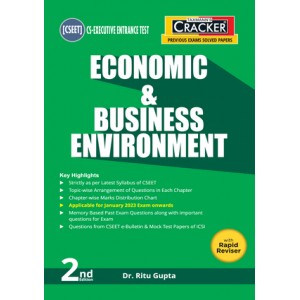 Taxmann's Cracker on  Economic & Business Environment for Paper 3 CS Executive Entrance Test (CSEET) January 2023 Exam by Dr. Ritu Gupta 